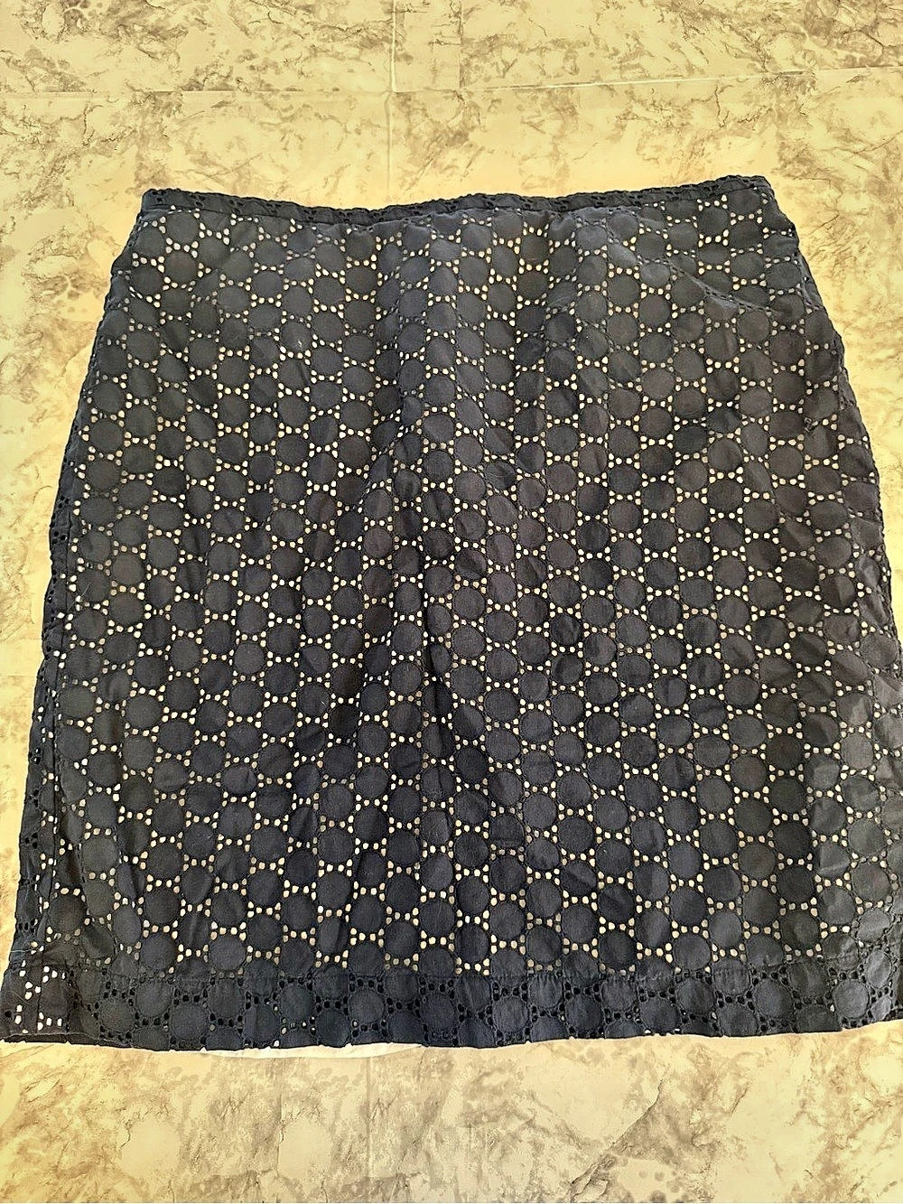 LOFT Geometric Lace Mini Skirt in Black Size 16